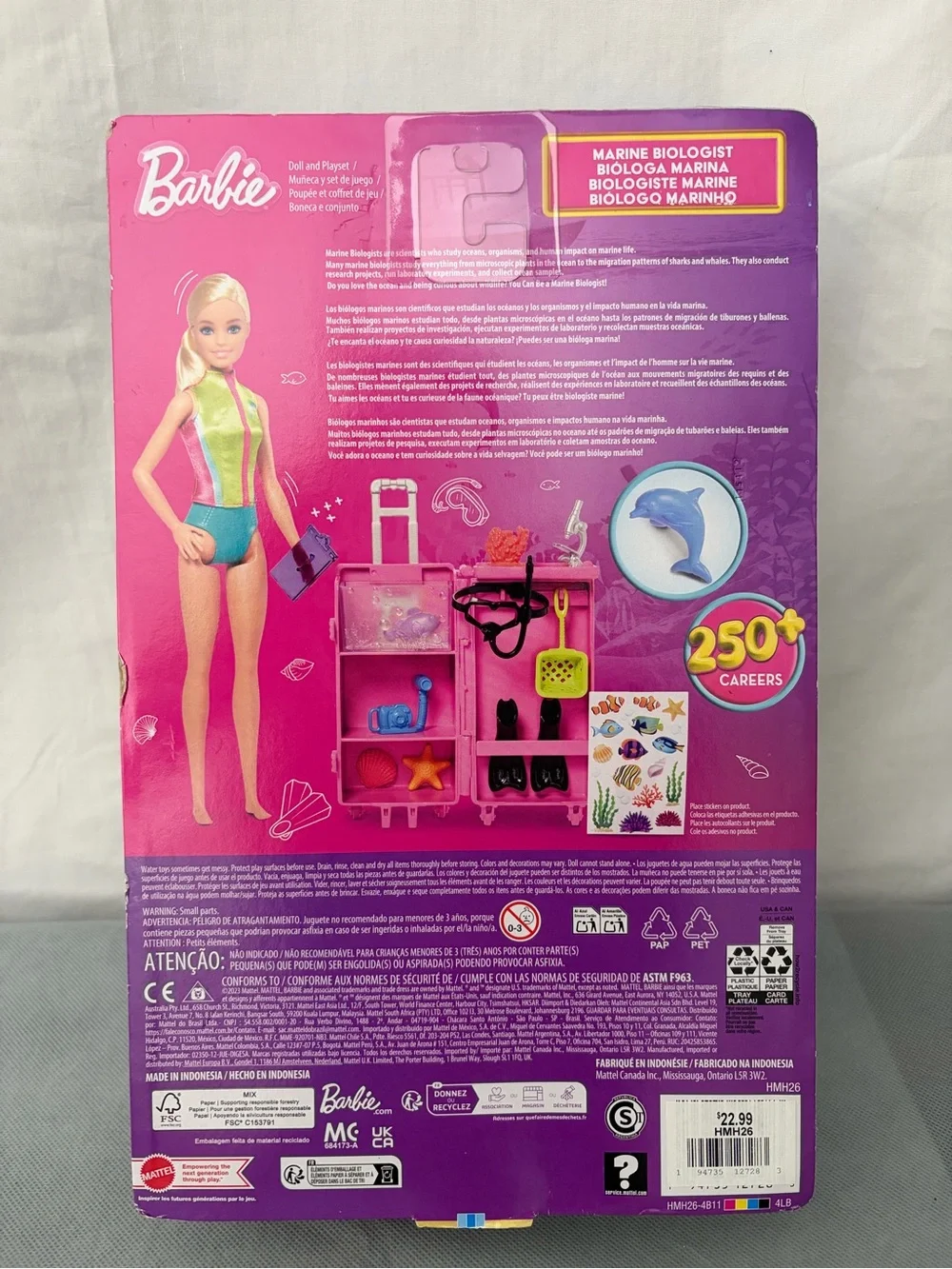 Barbie Marine Biologist Doll Snorkel Set Ocean Career Doll New/box Mattel(F226)
